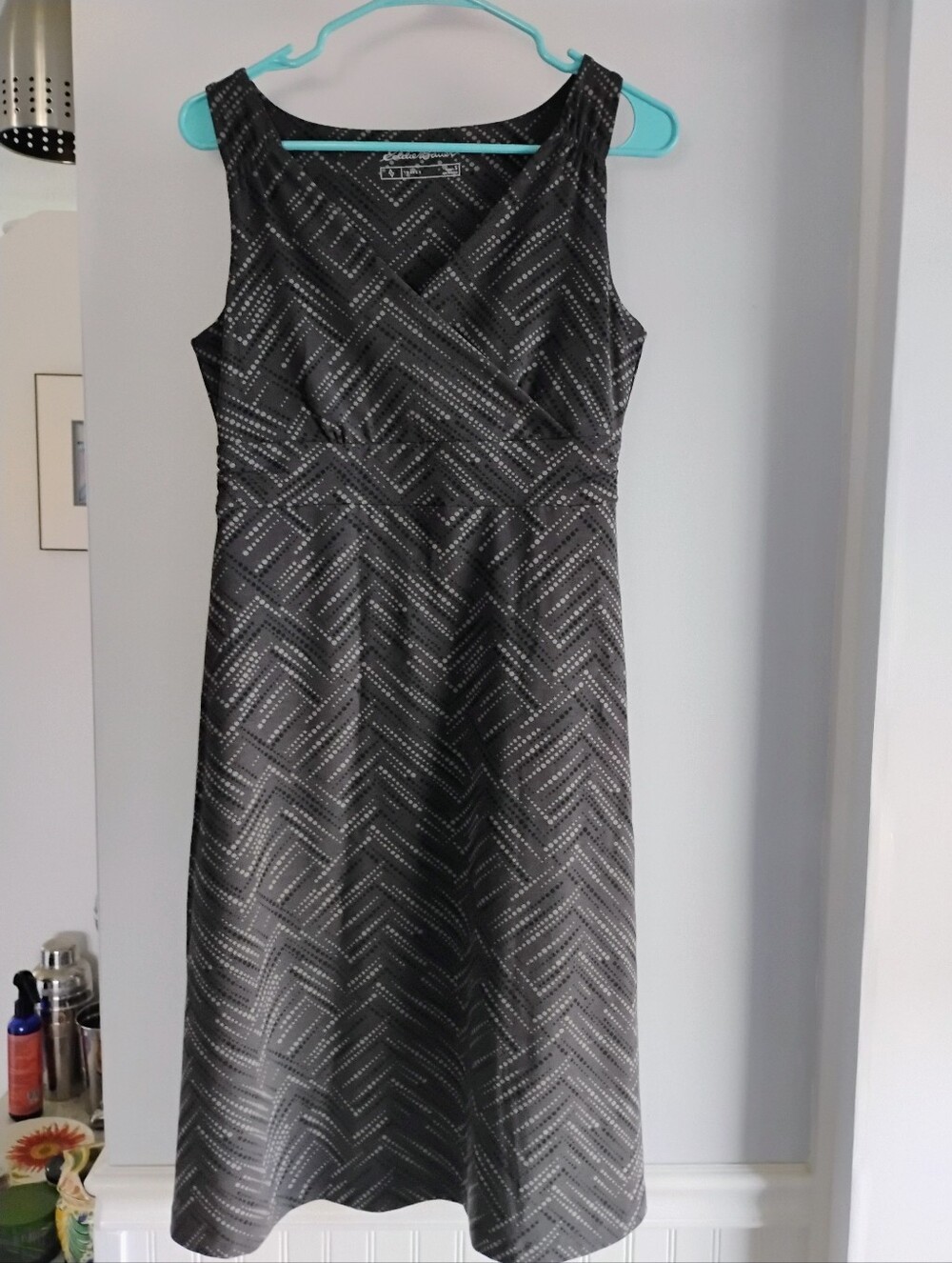 Eddie Bauer Gray Chevron Dress
